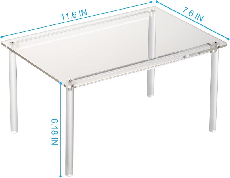 HENABLE 1 Pack Acrylic Cabinet Organizer, Kitchen Countertop Counter Organizer, Clear Spice Rack, Shelf Risers Cabinets for Bathroom, Desk, Dresser Cupboard Organizers and Storage - Image 5